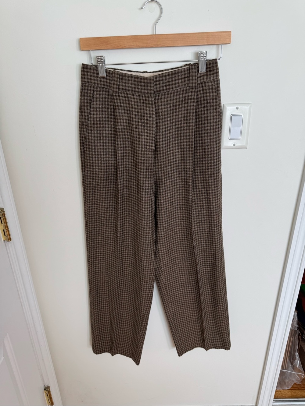Massimo Dutti Printed Wool Blend Trousers Size 4